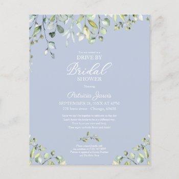 greenery drive by bridal shower budget invitation