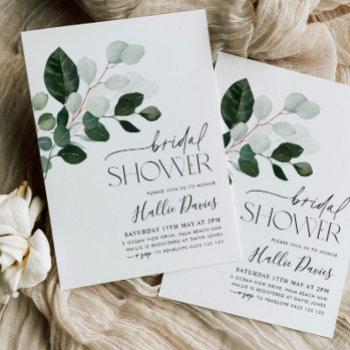 greenery eucalyptus botanical bridal shower  invitation