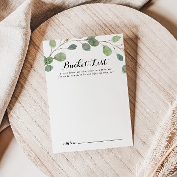greenery eucalyptus wedding bucket list cards