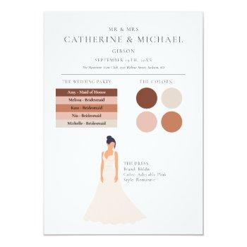 Greenery Foliage Bridesmaid Wedding Info Card Front View