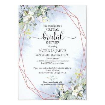 Greenery Geometric Virtual Bridal Shower Invitatio Invitation Front View