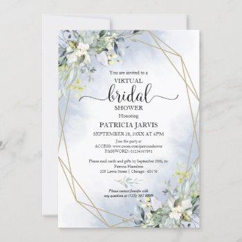 greenery geometric virtual bridal shower invitation