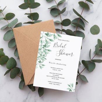 greenery green botanical bridal shower invitation postcard