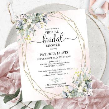 greenery virtual bridal shower budget invitation