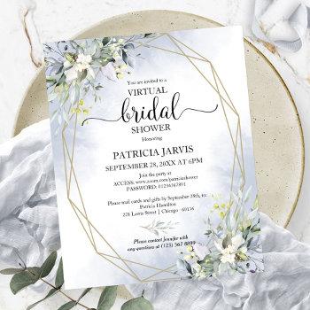 greenery virtual bridal shower budget invitation