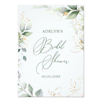 Greenery Would She Rather Bridal Shower Game Invitation Front View