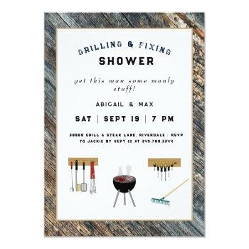 Grilling & Fixincouples Wedding Shower  Invitation Front View