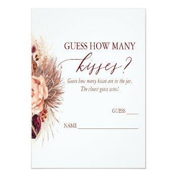 Guess How Many Kisses Pampas Grass Game Cards Front View