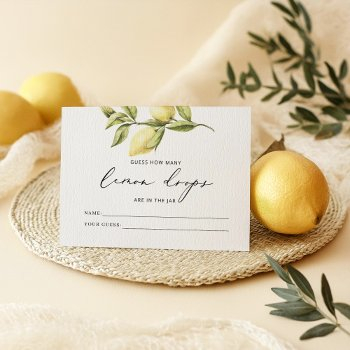 guess how many lemon drops game card