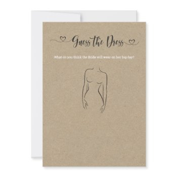 guess the dress bridal shower game invitation
