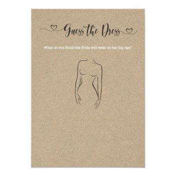 Guess The Dress Bridal Shower Game Invitation Front View