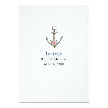 'guess Who' Nautical Anchor  Bridal Shower Game  Invitation Front View