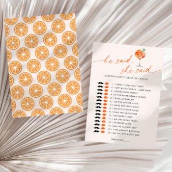 guess who said it aperol spritz bridal shower game invitation