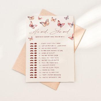 guess who said it boho butterfly bridal shower invitation