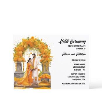 haldi floral pre wedding ceremony turmeric family invitation