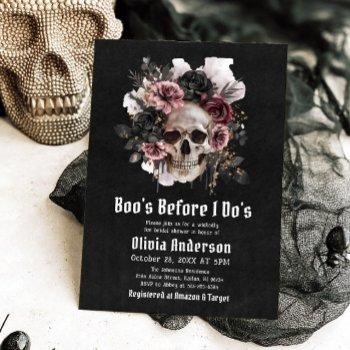 halloween skull boo's before i do's bridal shower invitation