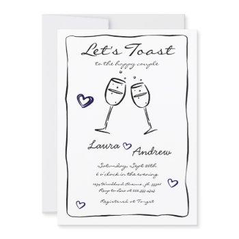 hand drawn engagement party invitation