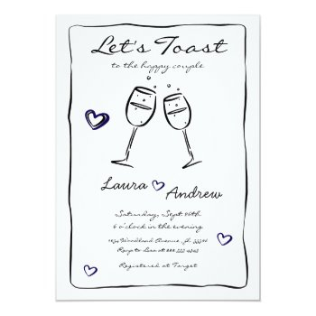 Hand Drawn Engagement Party Invitation Front View