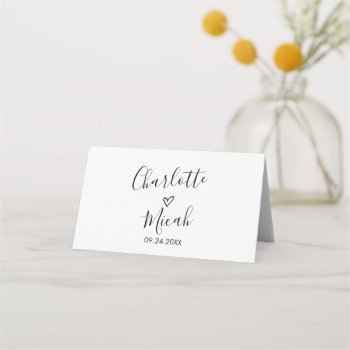 hand drawn heart wedding place card