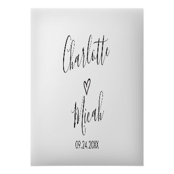 Hand Drawn Heart Wedding Place Card Front View