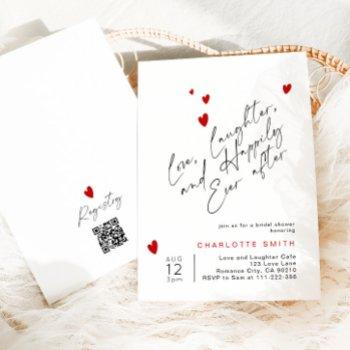 happily ever after simple script bridal shower invitation