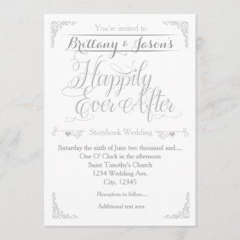happily ever after storybook wedding invitation