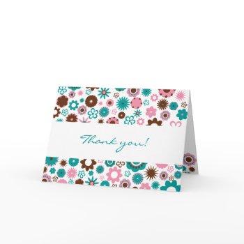 happy flowers thank you card