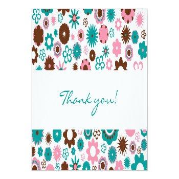 Happy Flowers Thank You Card Front View