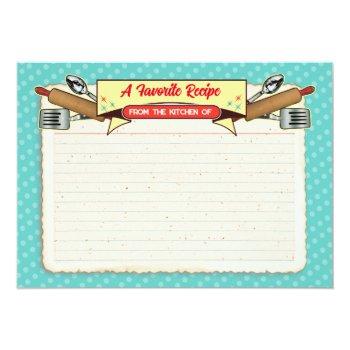 Happy Housewife Bridal Shower Invite + Recipe Card Front View