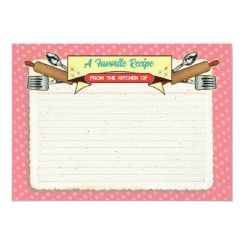Happy Housewife Bridal Shower Invite/recipe Card 2 Front View