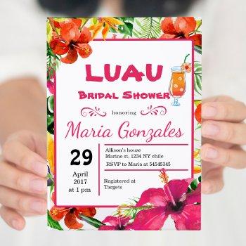 hawaiian luau bridal shower invitation