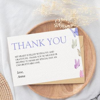 he gives her butterflies  bridal shower thank you card