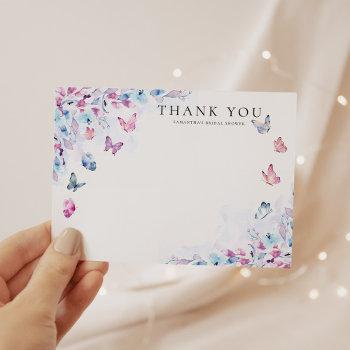 he gives me butterflies bridal shower thank you card