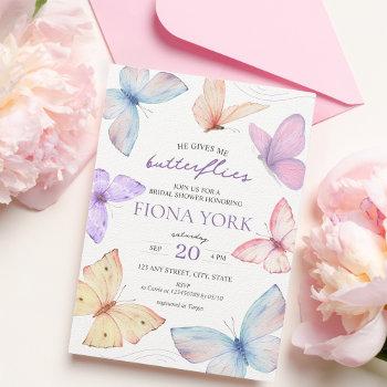 he gives me butterflies | elegant bridal shower invitation