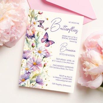 he gives me butterflies enchanted bridal shower invitation