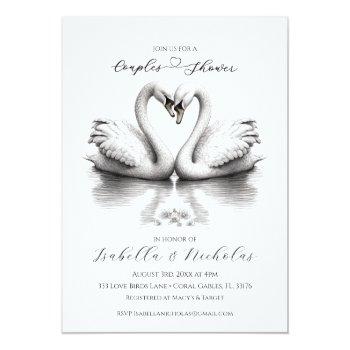 Heart Love Birds Couples Bridal Shower  Invitation Front View