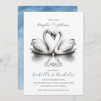 heart love birds couples bridal shower  invitation