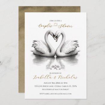 heart love birds couples bridal shower  invitation