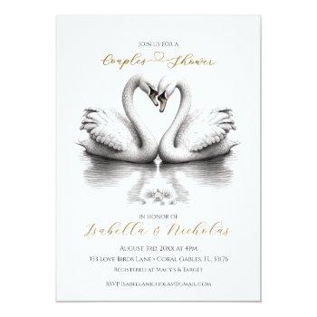 Heart Love Birds Couples Bridal Shower  Invitation Front View