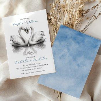 heart love birds couples bridal shower  invitation