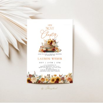 her next chapter fall bridal shower invitation