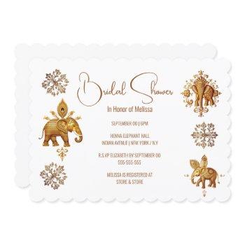 hindi indian elephant bride to be bridal shower invitation