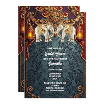 hindu hindi traditional indian elephants floral  invitation