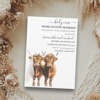 holy cow highland bridal wedding invitation