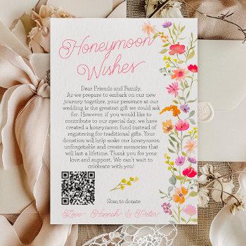 honeymoon wishes wildflowers floral bridal shower enclosure card