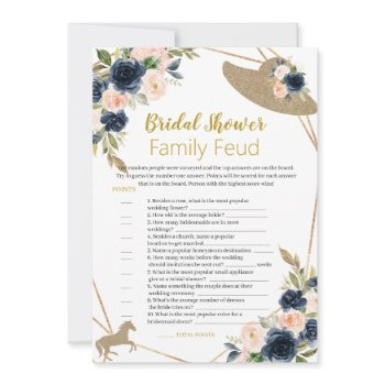 horse & hat theme “survey says” bridal shower game invitation