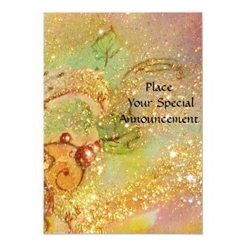 Horse Riders ,music In The Night, Yellow Sparkles Invitation Front View