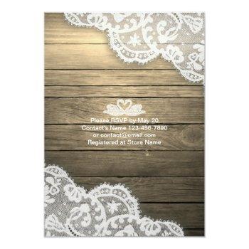 Horseshoe Hydrangea Wood Eat Drink & Party Wedding Invitation Front View