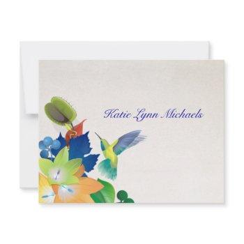 hummingbird personalized notecard