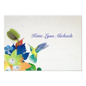 Hummingbird Personalized Notecard Front View